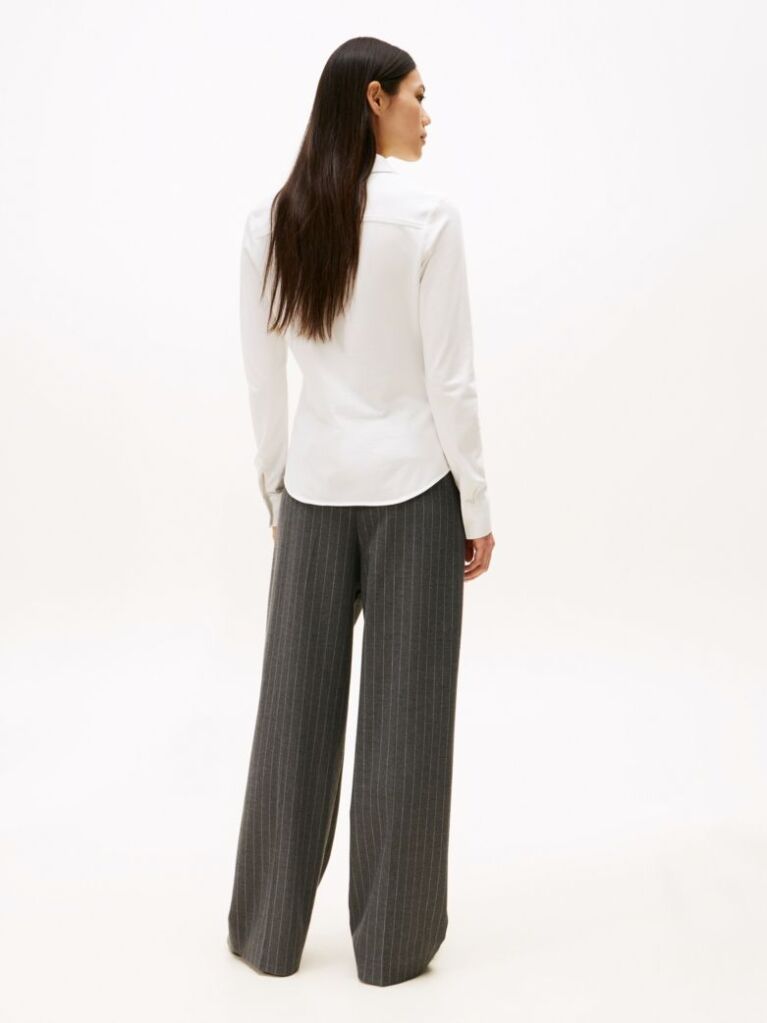 White 1985 Slim Fit Pique Shirt  Women