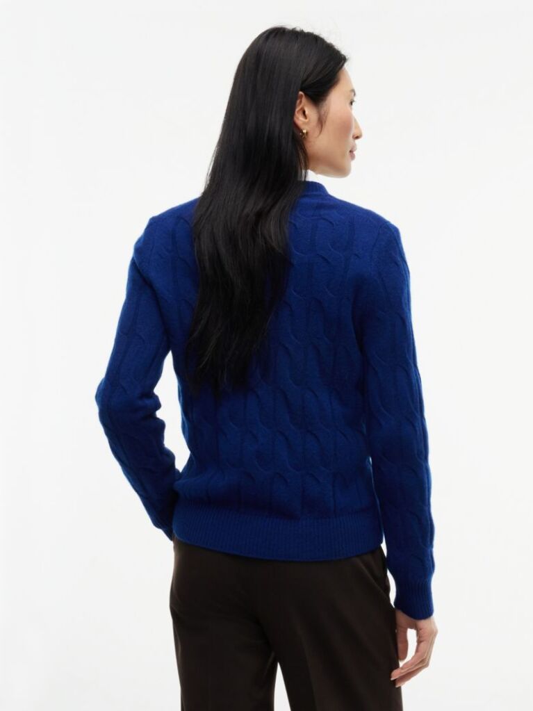 Blue Pure Wool Cable Knit Jumper  Women
