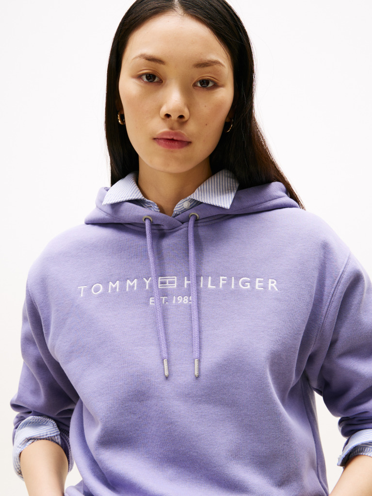 Μωβ Hoody Με Κεντητό Λογότυπο  Γυναίκες