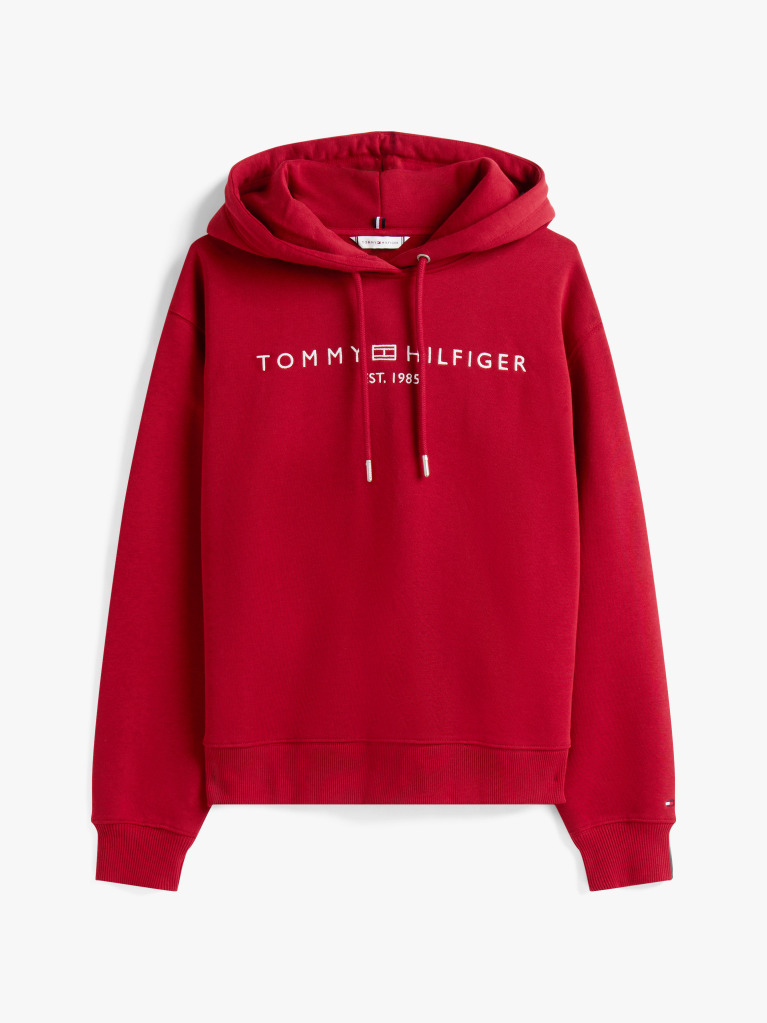 Κόκκινο Hoody Με Κεντητό Λογότυπο  Γυναίκες