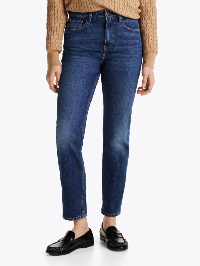 Blue Faded High Rise Slim Ankle Jeans  Women