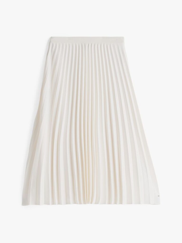 White Pleated Midi Skirt  Women