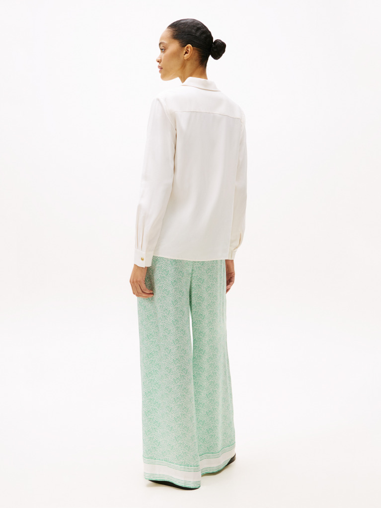 Beige Concealed Placket Relaxed Shirt  Women