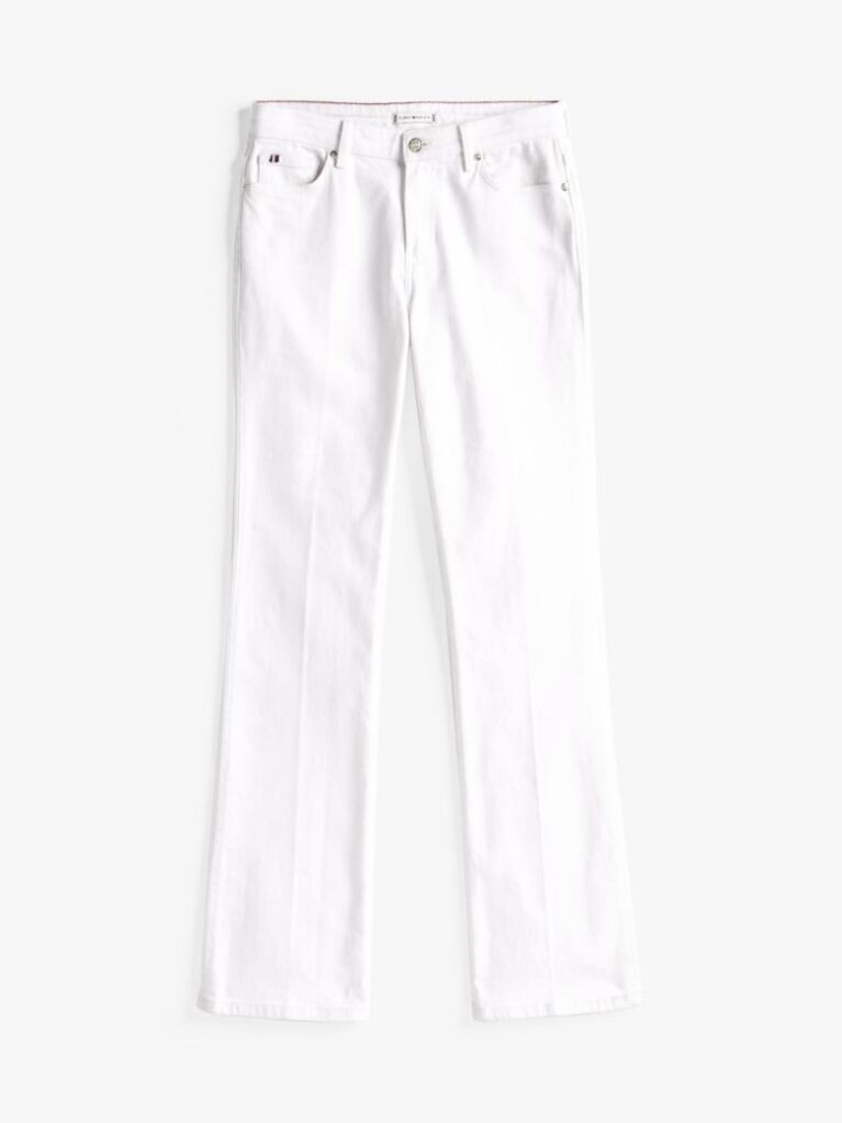 Άσπρο Λευκό Τζιν Σε Bootcut Γραμμή  Γυναίκες