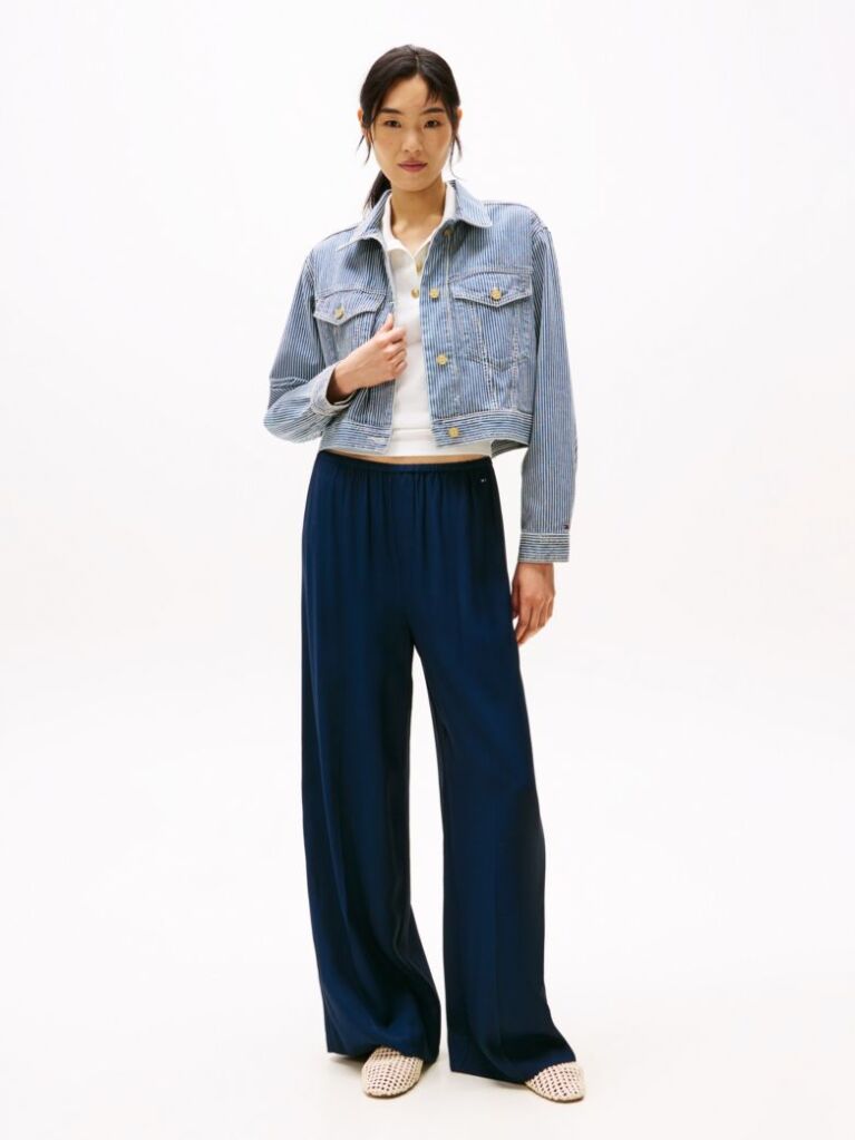 Multi Logo Oversized Denim Jacket  Women
