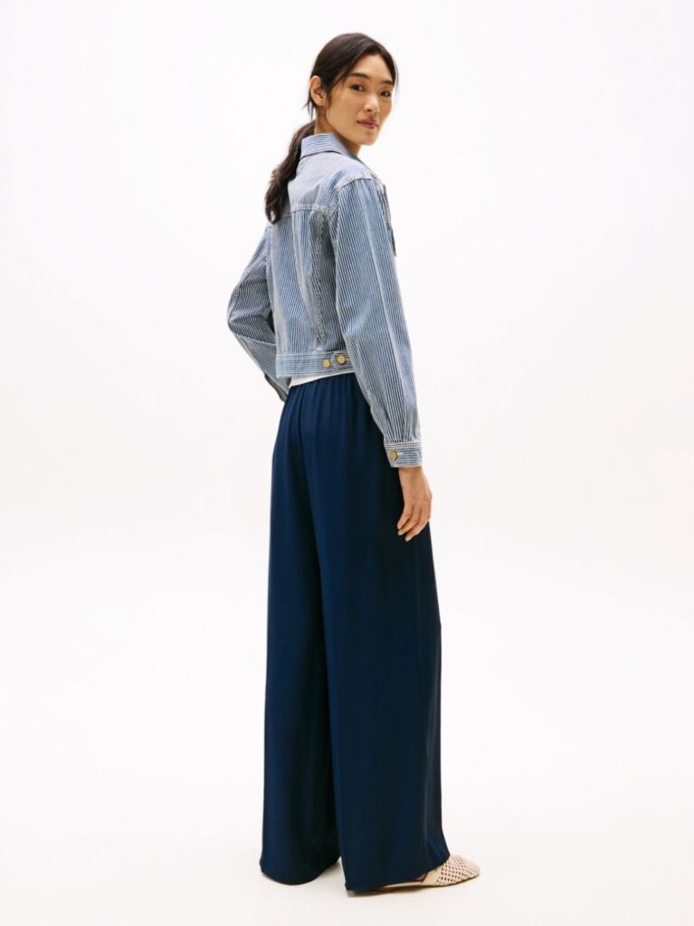 Multi Logo Oversized Denim Jacket  Women