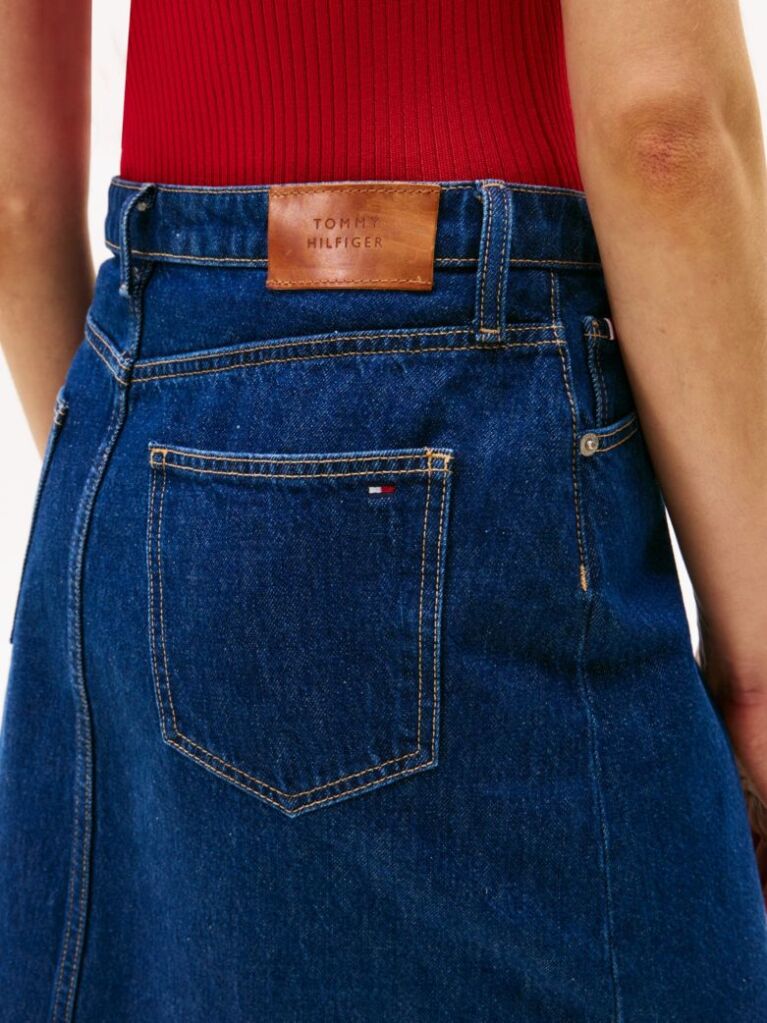Μπλε Μίνι Denim Φούστα Σε Ίσια Γραμμή  Γυναίκες