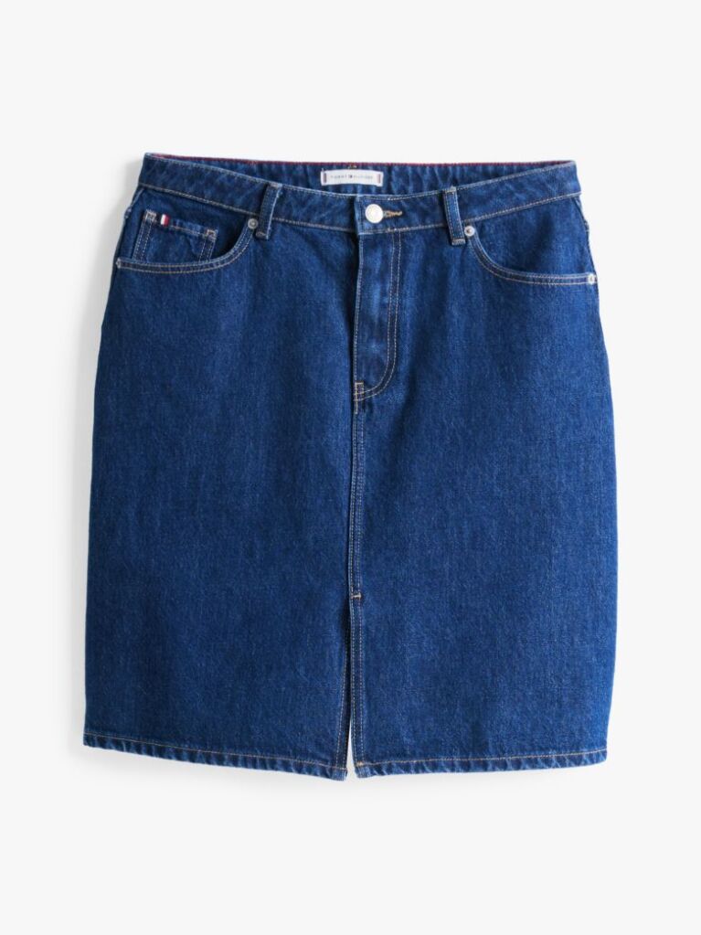 Μπλε Μίνι Denim Φούστα Σε Ίσια Γραμμή  Γυναίκες