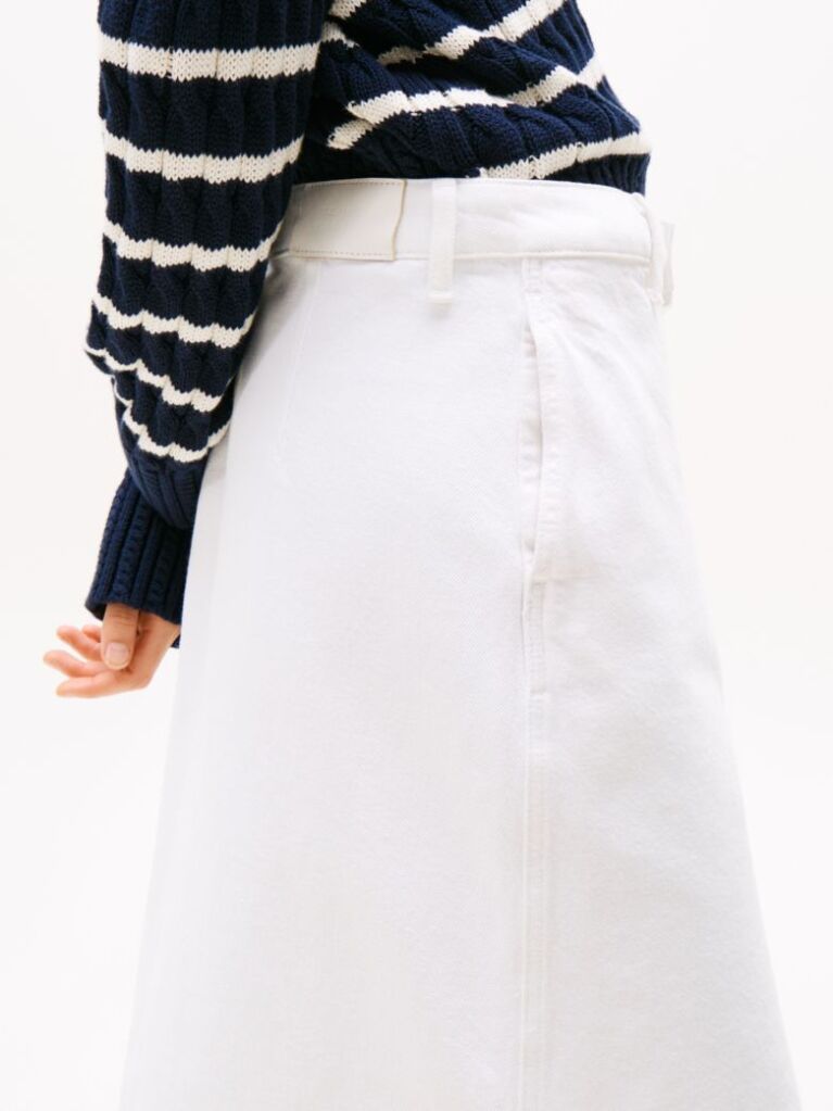 White White Denim Midi Skirt  Women