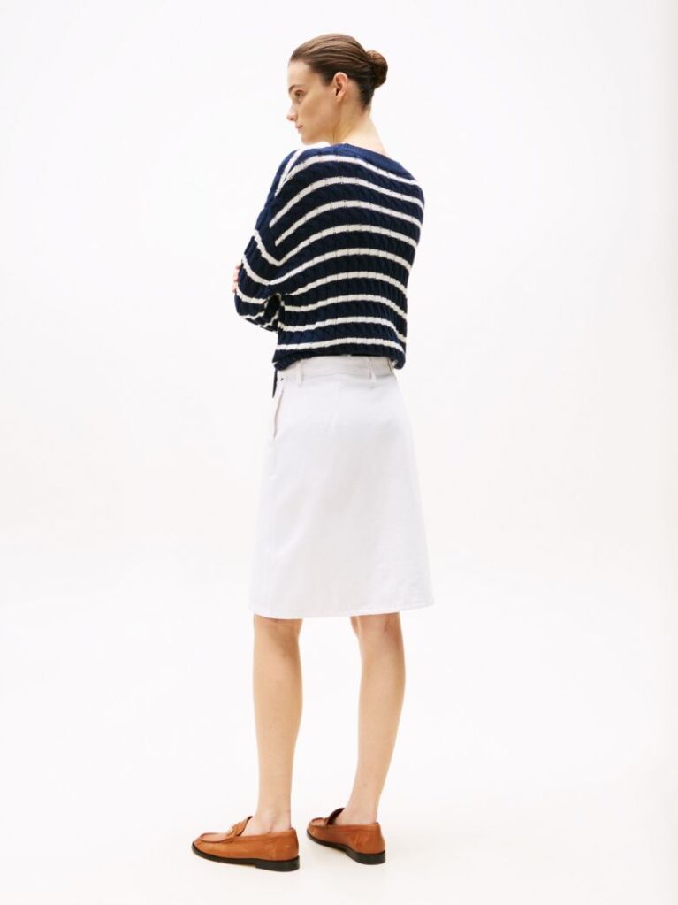 White White Denim Midi Skirt  Women