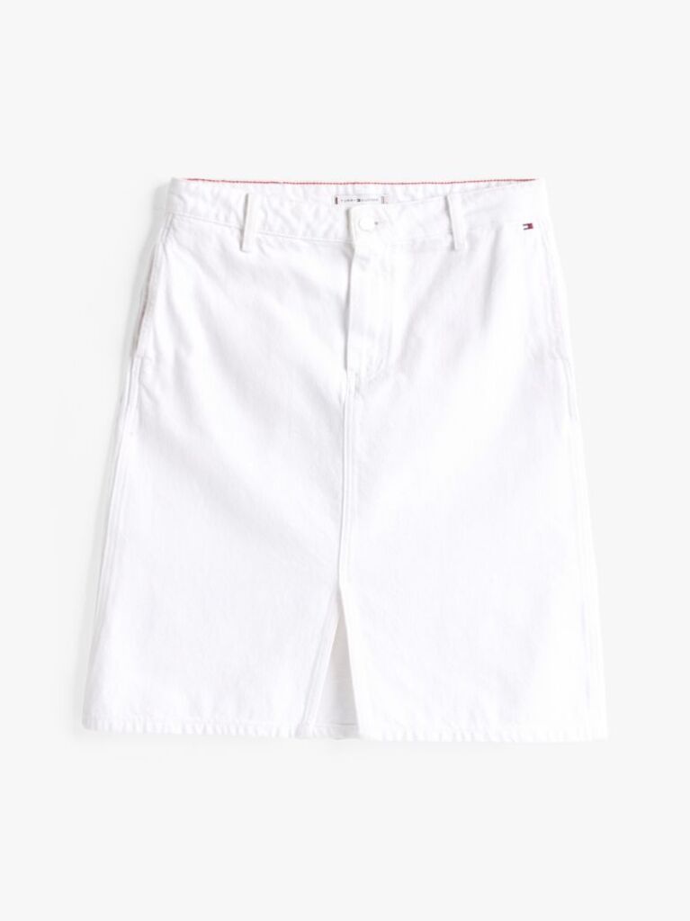 White White Denim Midi Skirt  Women