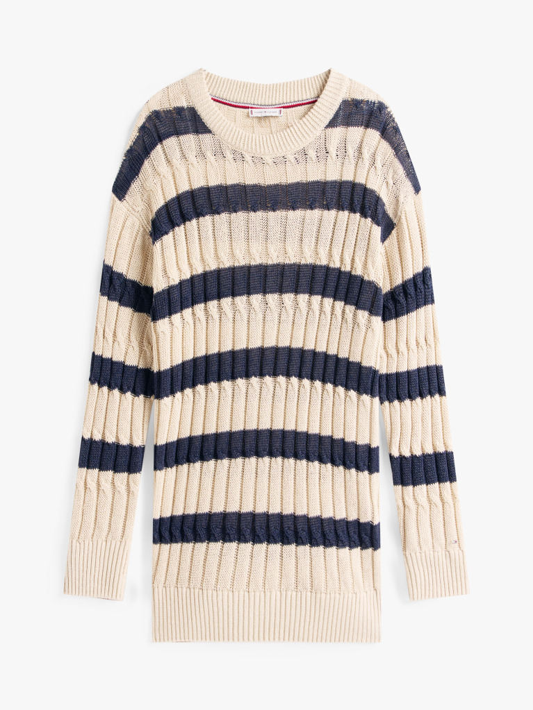 Multi Linen Blend Cable Knit Relaxed Jumper  Women