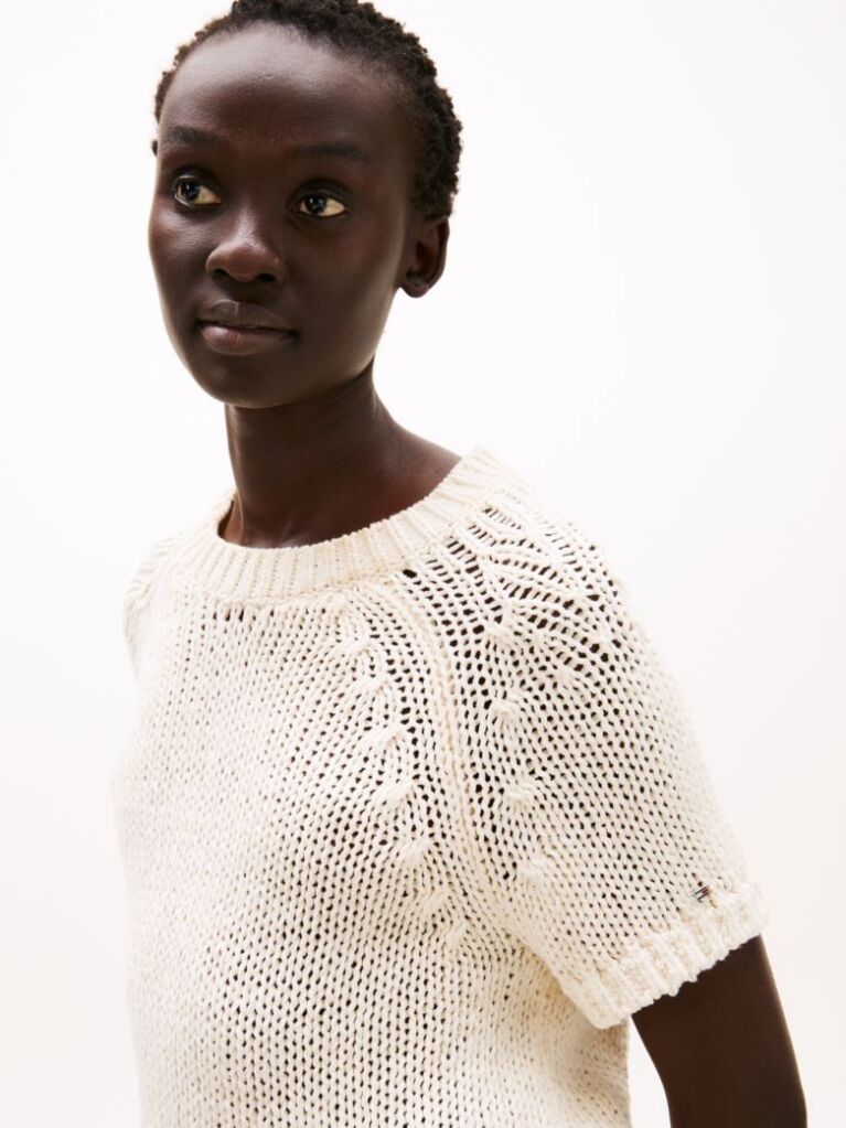 White Short Sleeve Jumper  Women