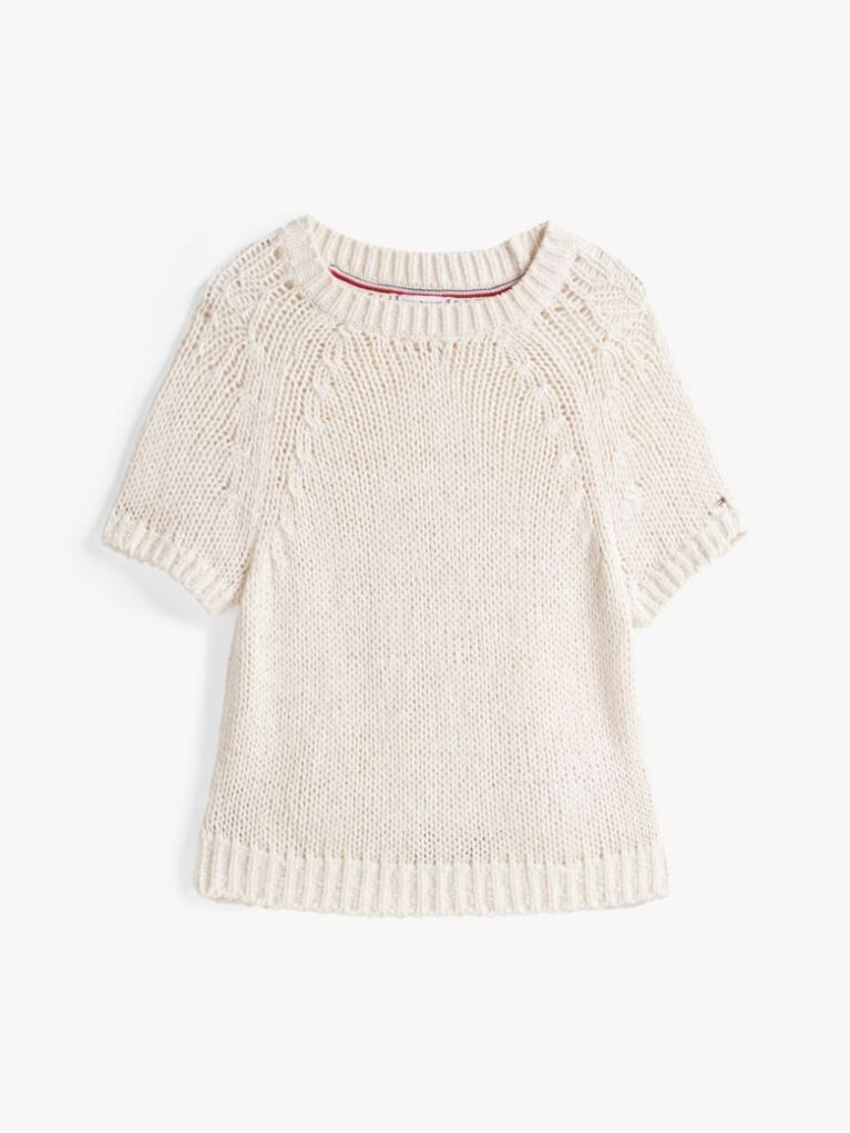 White Short Sleeve Jumper  Women