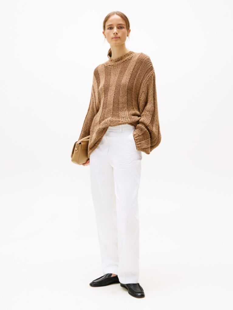 Brown Oversized Mock Neck Jumper  Women