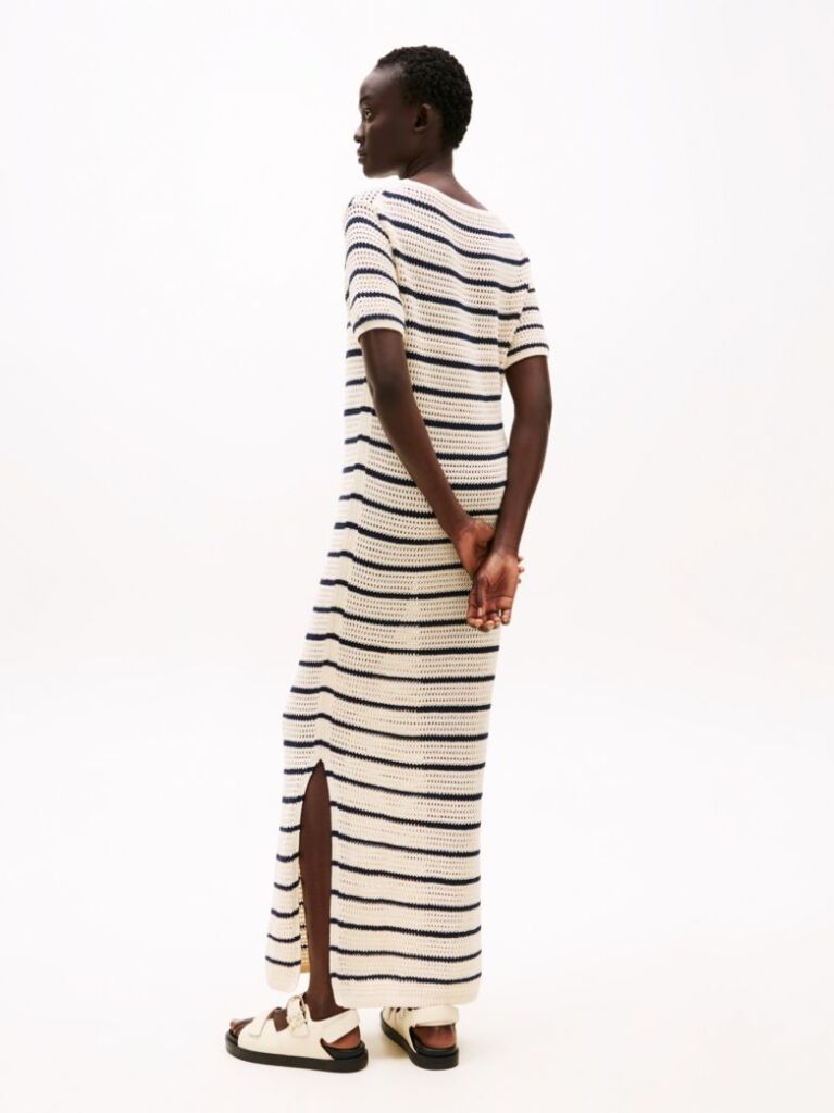 Multi Pointelle Crochet Maxi Jumper Dress  Women
