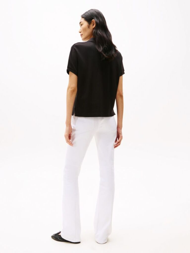 Black Relaxed Polo Shirt  Women