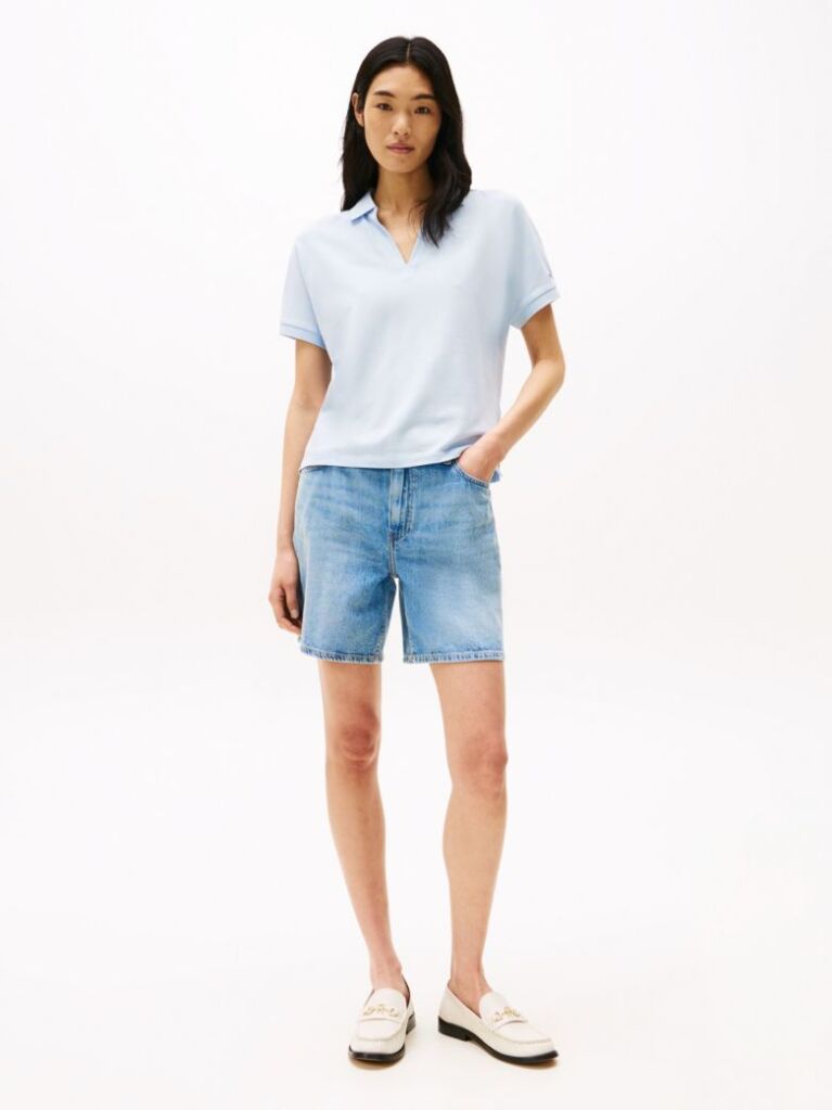 Blue Relaxed Polo Shirt  Women