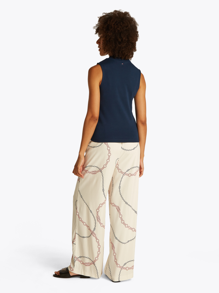 Blue Slim Fit Stripe Top  Women