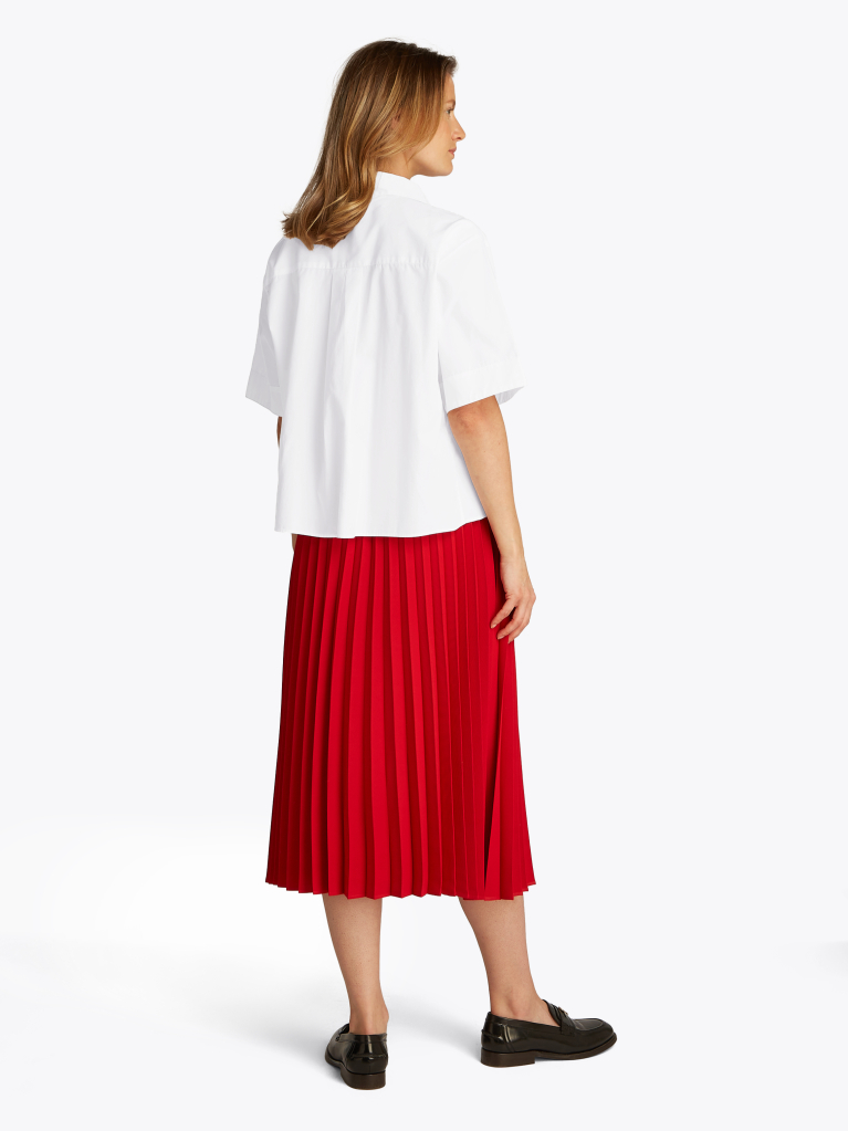 White Poplin Boxy Fit Shirt  Women