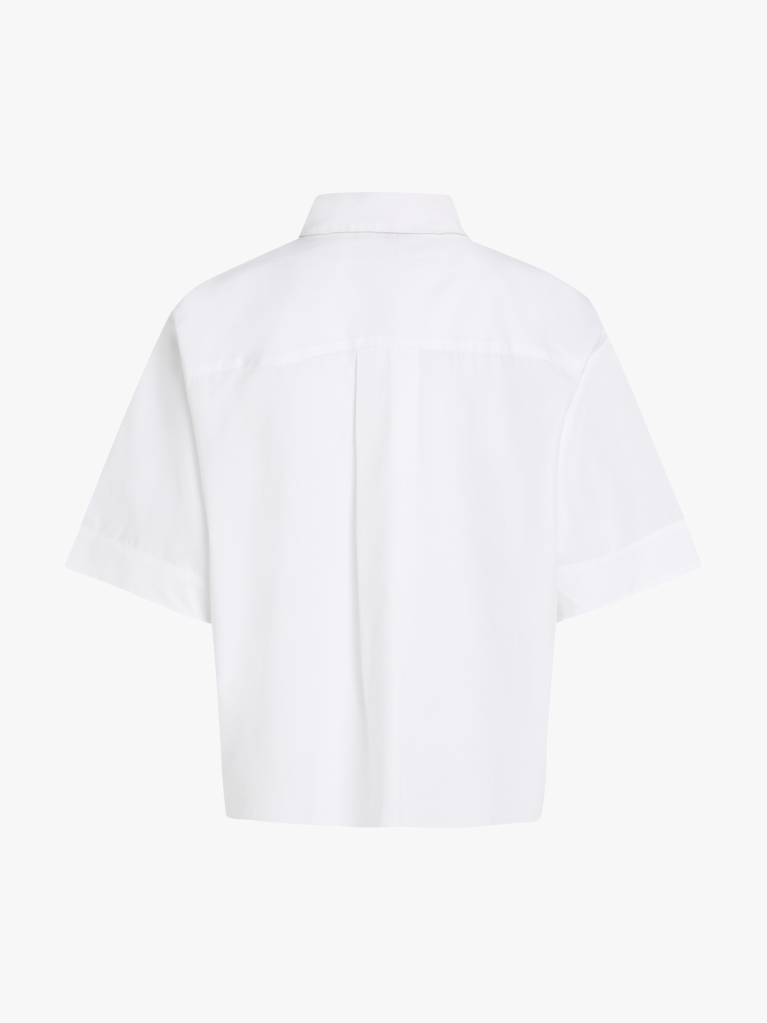 White Poplin Boxy Fit Shirt  Women