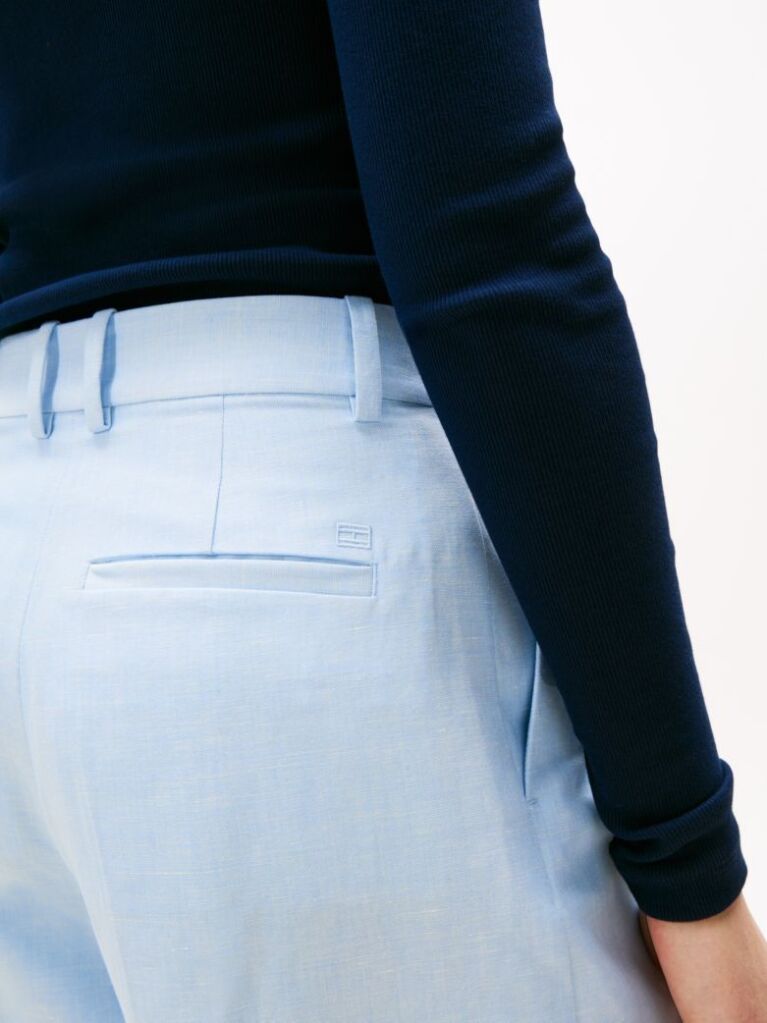 Blue Pleated Bermuda Shorts  Women