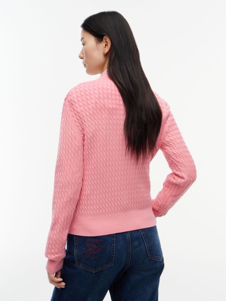 Pink Fine Cable Knit Jumper  Women