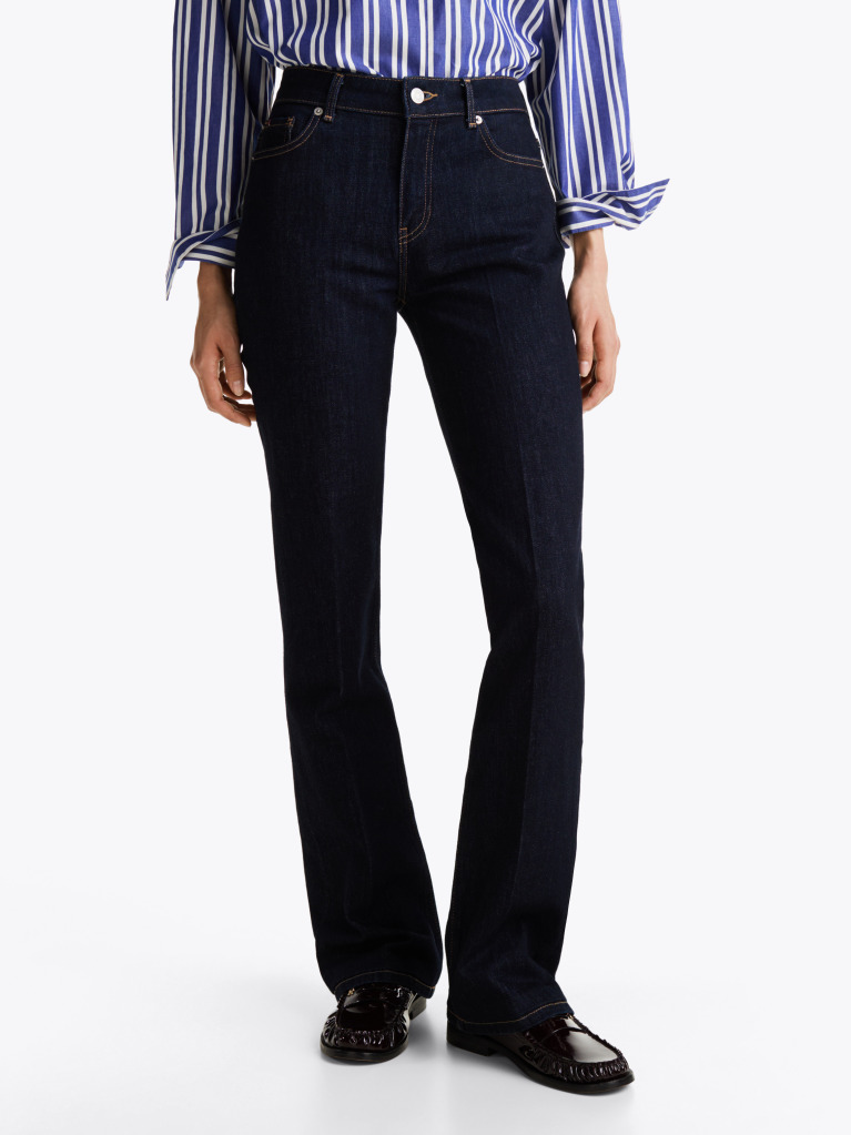 Blue Mid Rise Bootcut Jeans  Women