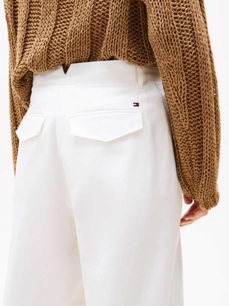White Relaxed Straight Leg Chinos  Women