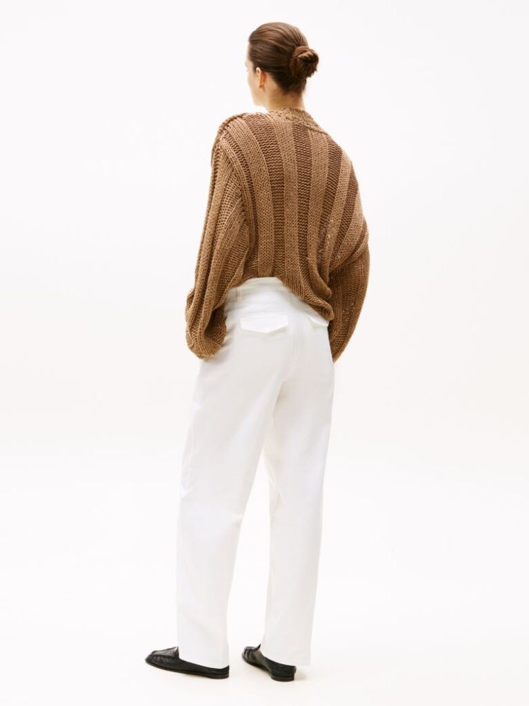 White Relaxed Straight Leg Chinos  Women