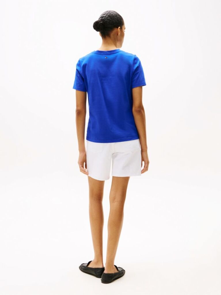 Μπλε T-Shirt Με Σημαιάκι Σε Αντίθεση  Γυναίκες