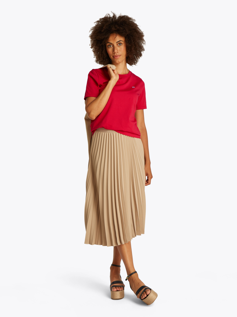 Red Contrast Flag T-Shirt  Women