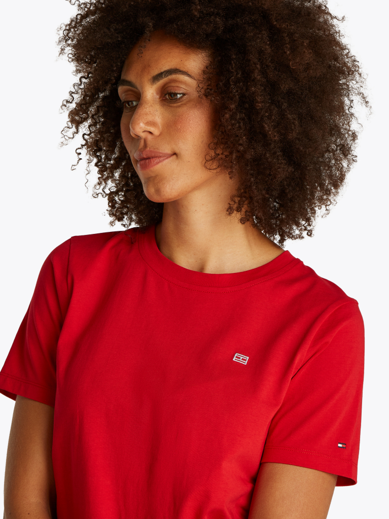 Red Contrast Flag T-Shirt  Women