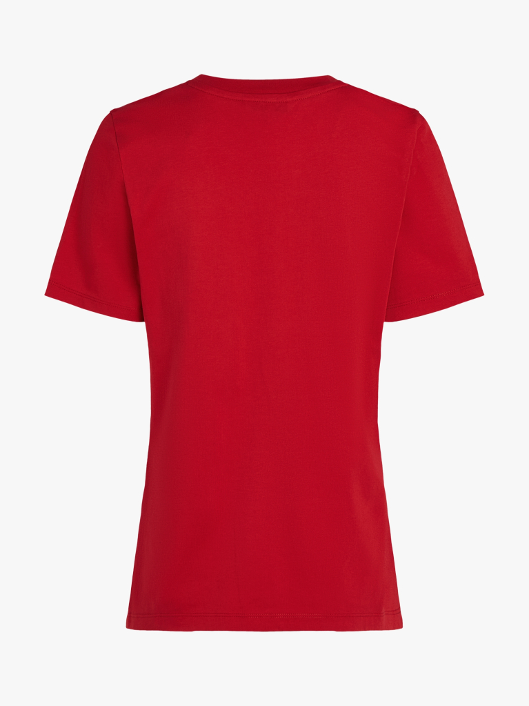 Red Contrast Flag T-Shirt  Women