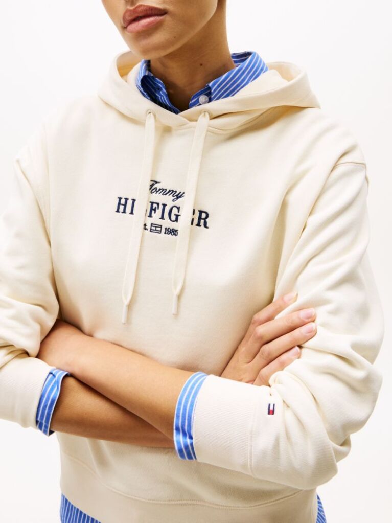 Μπεζ Hoody Με Κεντητό Σημαιάκι  Γυναίκες