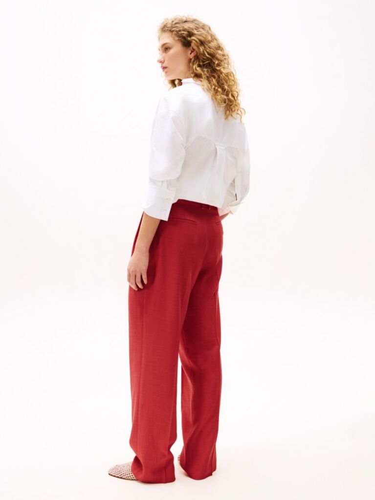 Red The Sofia Capsule Regular Wide Leg Trousers  Women