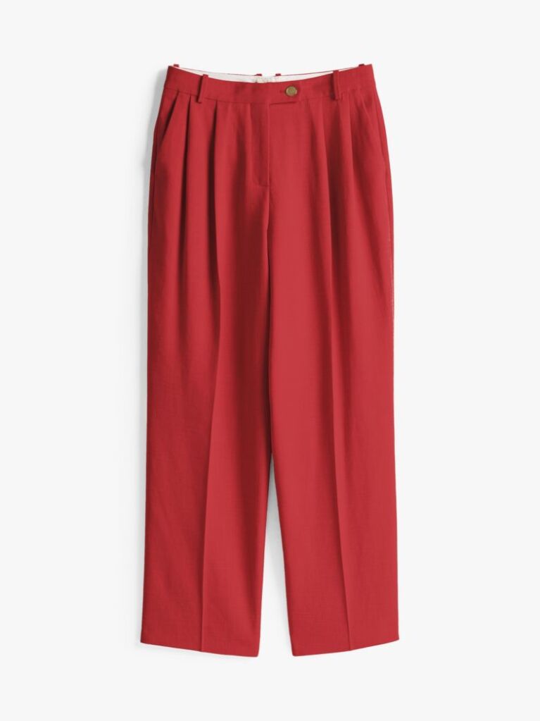 Red The Sofia Capsule Regular Wide Leg Trousers  Women