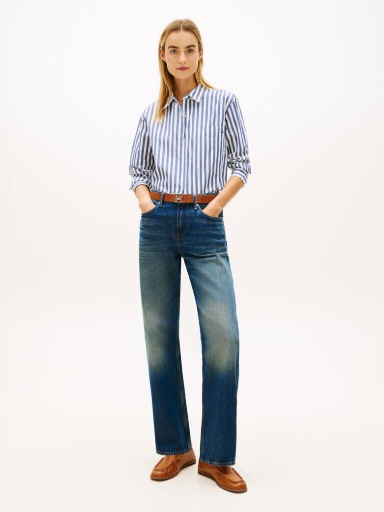 Multi Oversized Fit Poplin Shirt  Women