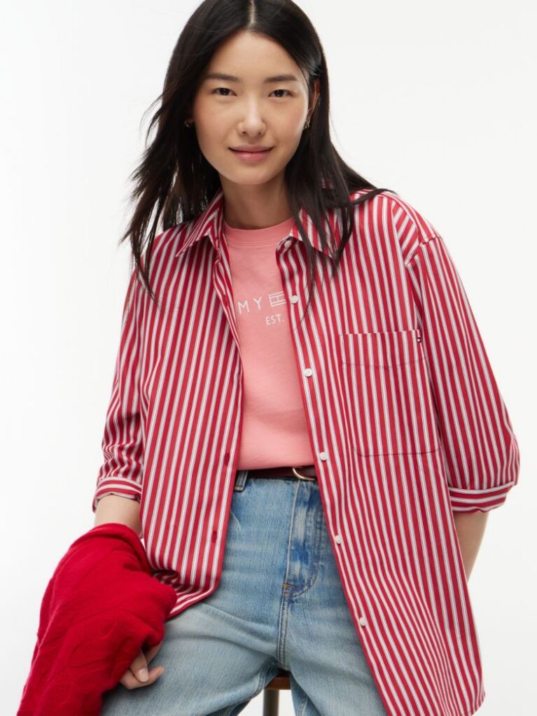 Multi Oversized Fit Poplin Shirt  Women