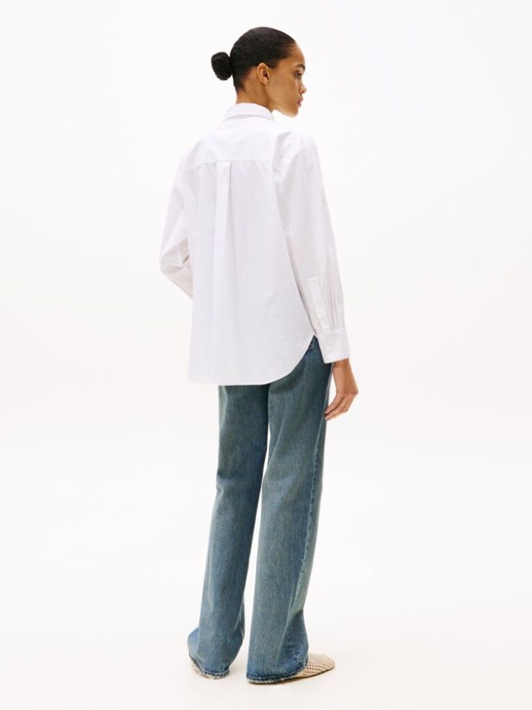 Άσπρο Oversized Πουκάμισο Από Ποπλίνα  Γυναίκες