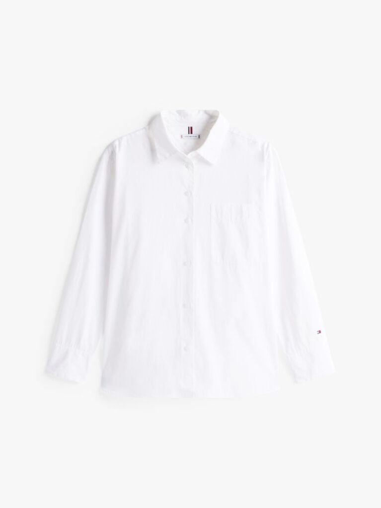 Άσπρο Oversized Πουκάμισο Από Ποπλίνα  Γυναίκες