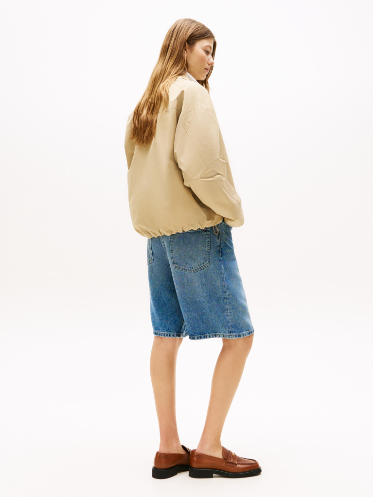 Beige Water Repellent Bomber Jacket  Women