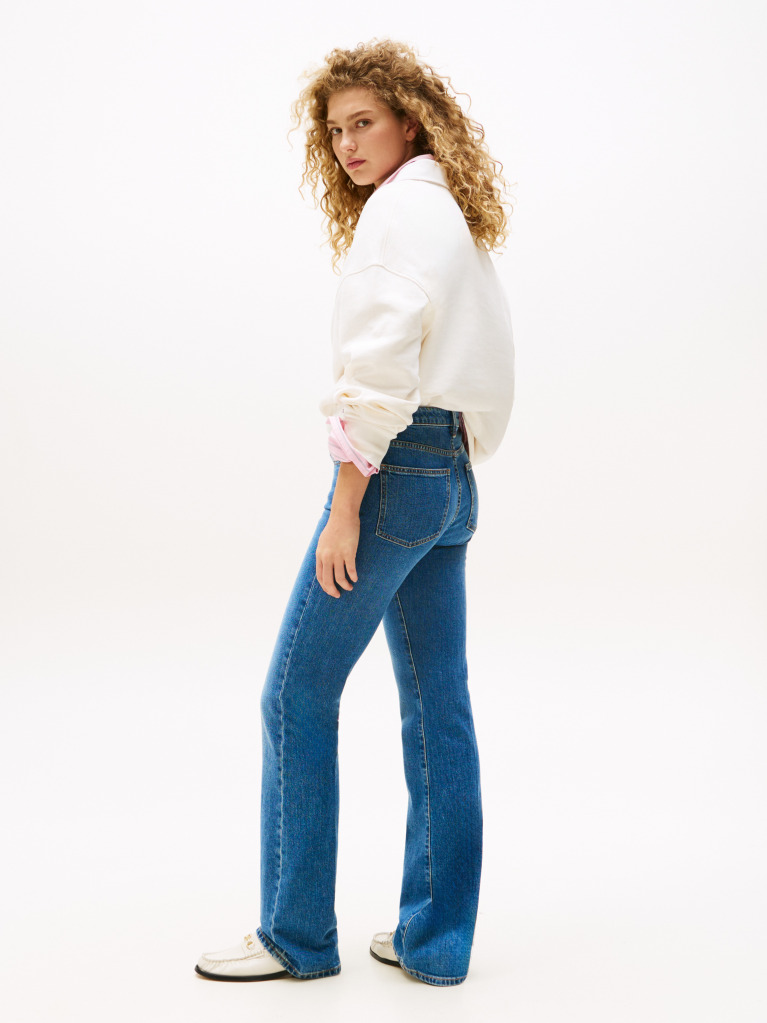 Blue Mid Rise Bootcut Jeans  Women