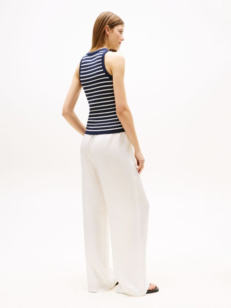 Multi Cable Knit Sleeveless Slim Jumper  Women