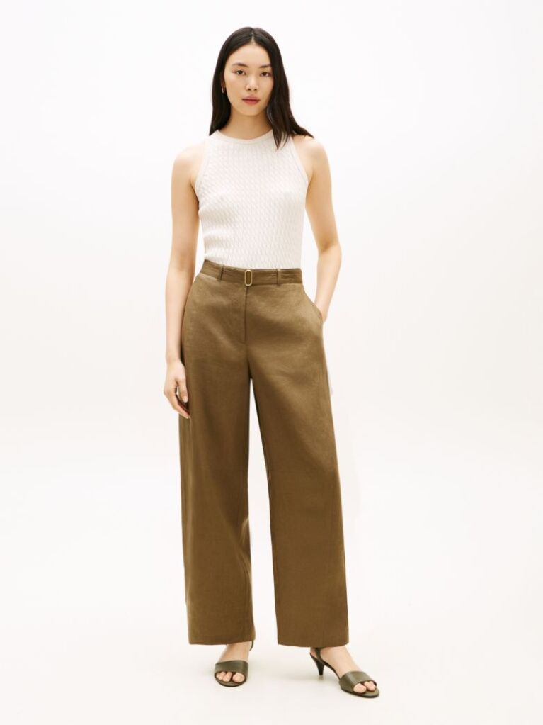 Beige Cable Knit Sleeveless Slim Jumper  Women