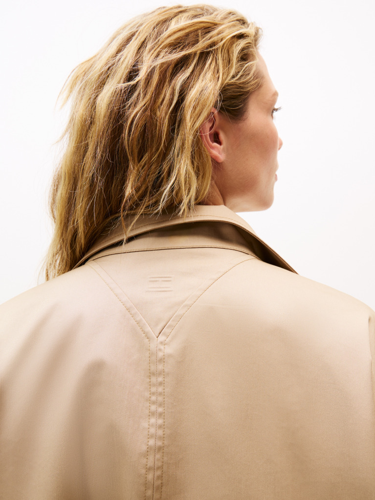 Beige Water Repellent Oversized Car Coat  Women