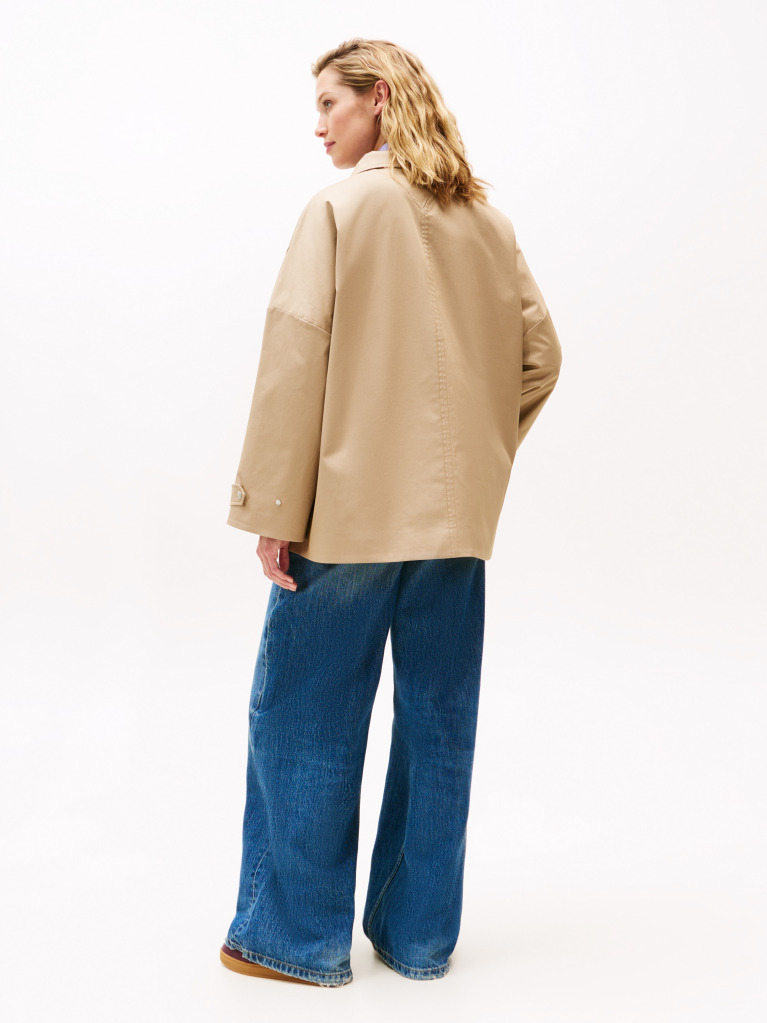 Beige Water Repellent Oversized Car Coat  Women