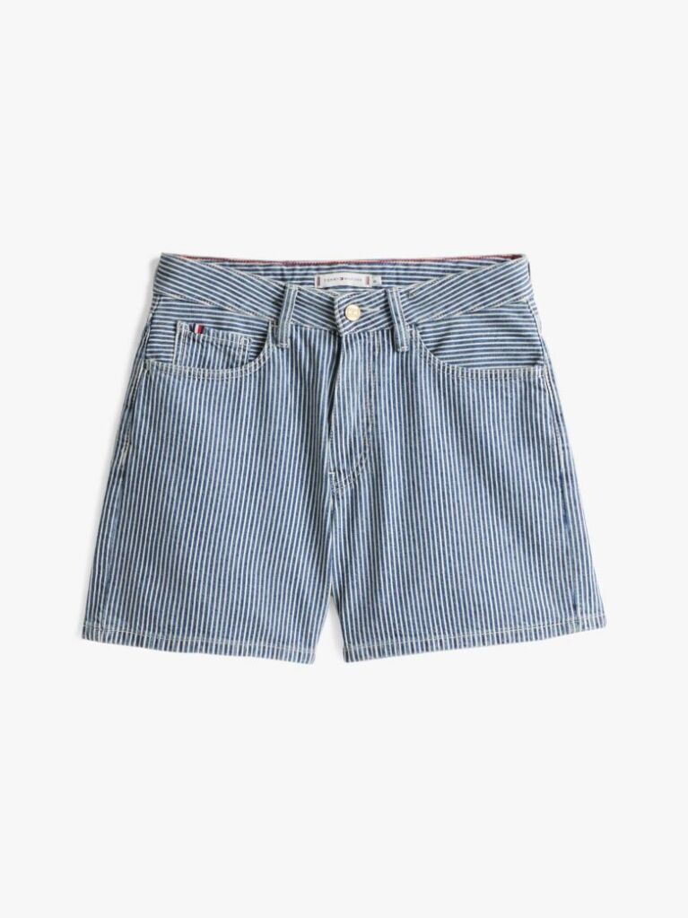 Multi Stripe Flared Denim Shorts  Women