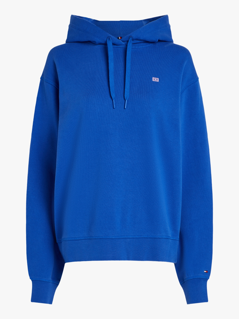 Blue Contrast Hilfiger Flag Embroidery Hoody  Women