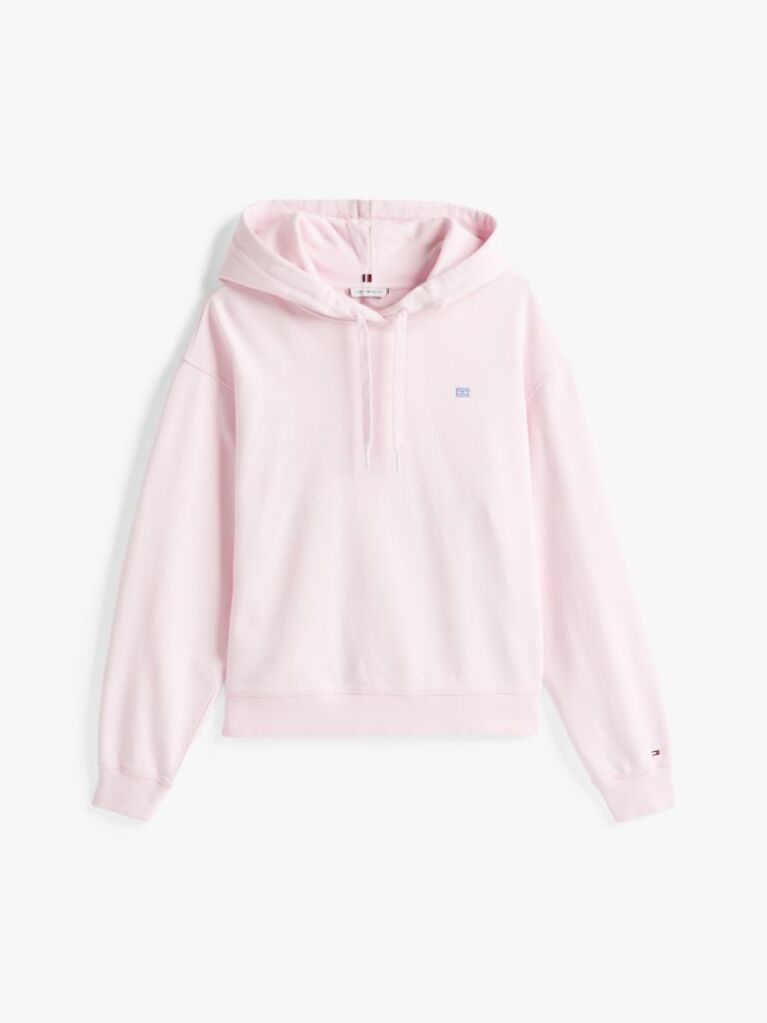Pink Contrast Hilfiger Flag Embroidery Hoody  Women